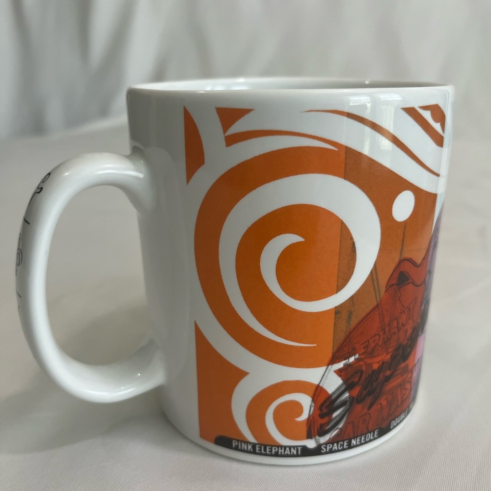 Starbucks Seattle 20oz Mug 1999 Vintage Y2K - Ceramic White/Blue/Orange - Picture 2 of 10